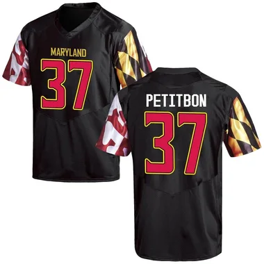 Men's Game Carson Petitbon Maryland Terrapins Football College Jersey - Black