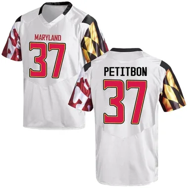 Men's Game Carson Petitbon Maryland Terrapins Football College Jersey - White